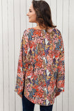 Floral V-Neck Long Sleeve Blouse - PD SECRET REALM