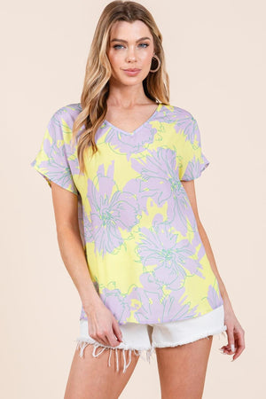 BOMBOM Floral Short Sleeve T-Shirt - PD SECRET REALM