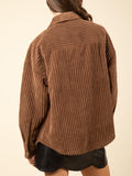 Button Up Long Sleeve Corduroy Jacket - PD SECRET REALM