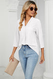 Eyelet Three-Quarter Sleeve Blouse - PD SECRET REALM