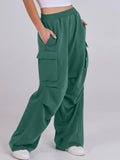 Elastic Waist Wide Leg Pants with Pockets - PD SECRET REALM