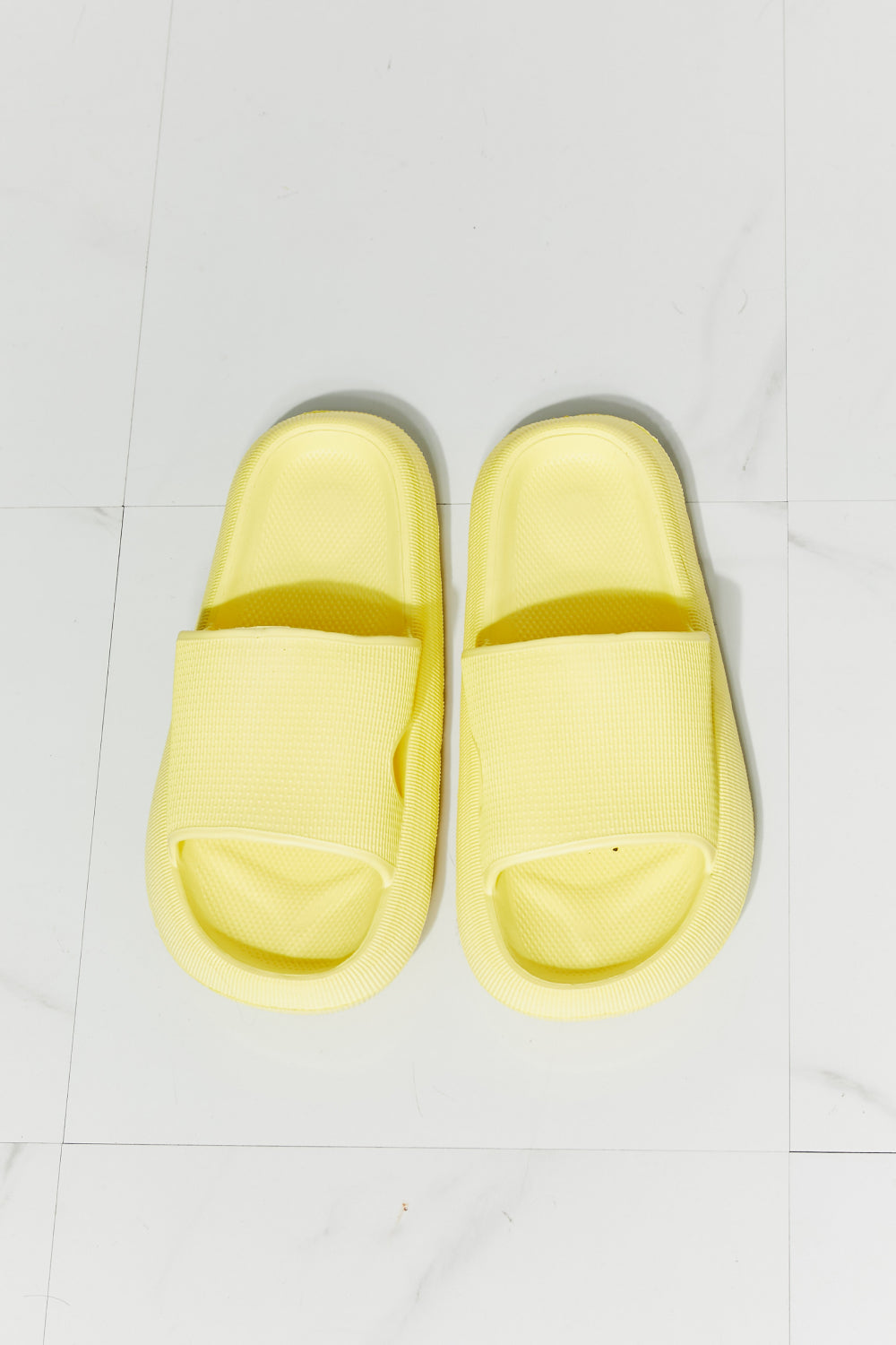 MMShoes Arms Around Me Open Toe Slide in Yellow - PD SECRET REALM