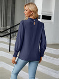 Round Neck Flounce Sleeve Blouse - PD SECRET REALM