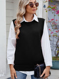 Buttoned Round Neck Sweater Vest - PD SECRET REALM