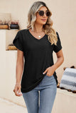 Eyelet Petal Sleeve V-Neck Knit Top - PD SECRET REALM