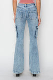 RISEN Full Size High Rise Cargo Flare Jeans - PD SECRET REALM