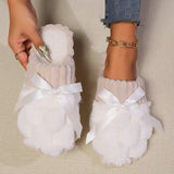 Bow Trim Contrast Slippers - PD SECRET REALM