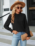 Round Neck Flounce Sleeve Blouse - PD SECRET REALM