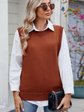 Buttoned Round Neck Sweater Vest - PD SECRET REALM