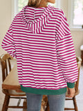 Lovelet Drawstring Striped Long Sleeve Hoodie - PD SECRET REALM