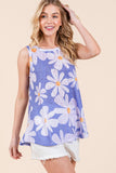 BOMBOM Floral Round Neck Tank - PD SECRET REALM