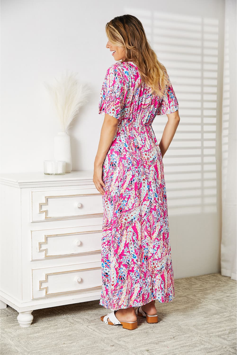 Double Take Multicolored V-Neck Maxi Dress - PD SECRET REALM