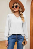 Eyelet V-Neck Flounce Sleeve T-Shirt - PD SECRET REALM