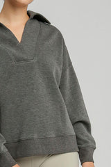 Collar Dropped Shoulder Sweatshirt