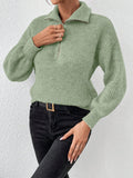 Honey Half Zip Dropped Shoulder Sweater - PD SECRET REALM