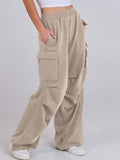 Elastic Waist Wide Leg Pants with Pockets - PD SECRET REALM