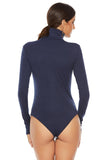 Ribbed Turtleneck Long Sleeve Bodysuit - PD SECRET REALM