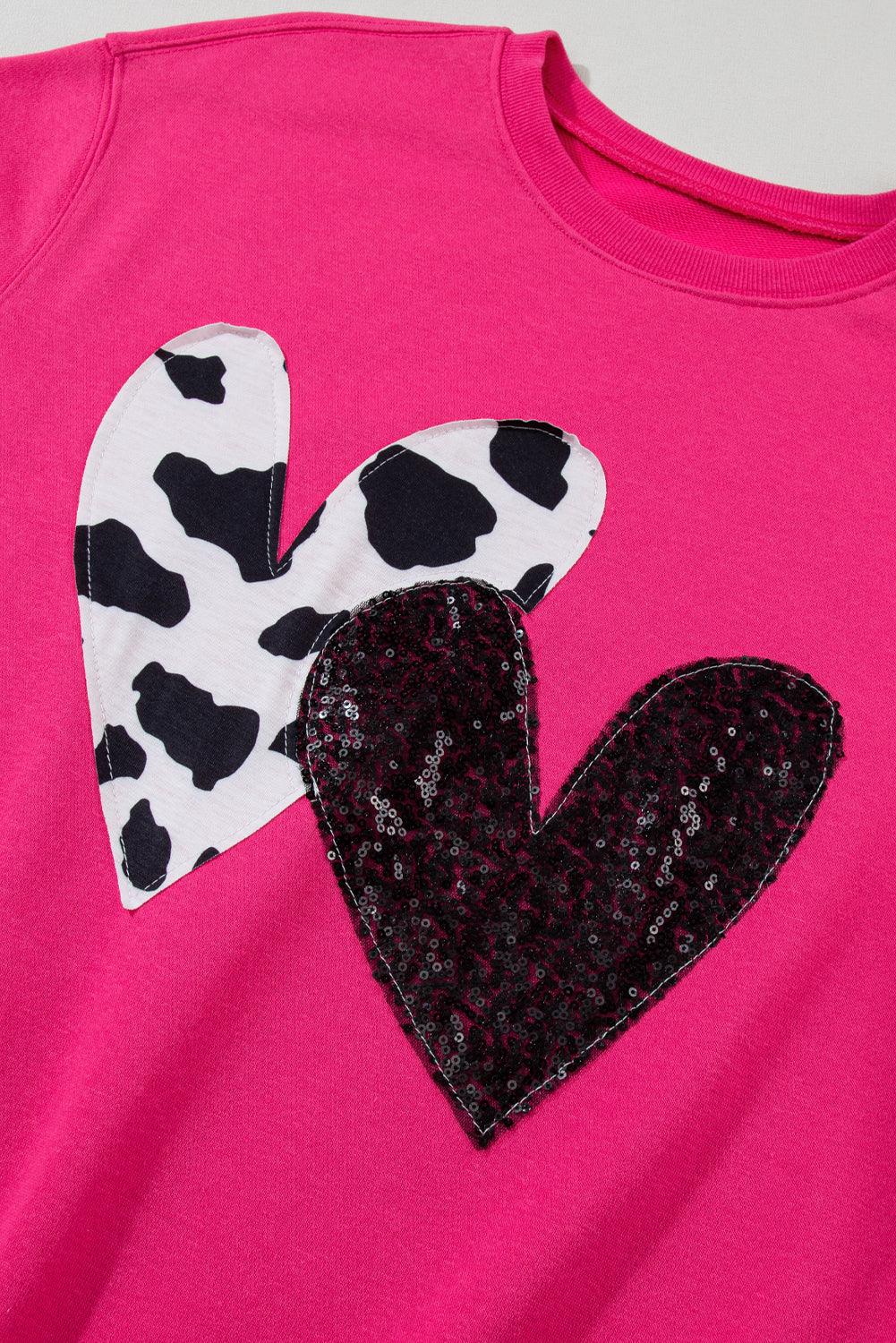 Heart Patch Long Sleeve Sweatshirt - PD SECRET REALM