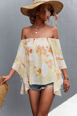 Floral Bell Sleeve Off-Shoulder Blouse