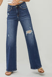 RISEN Full Size High Rise Distressed Wide Leg Jeans - PD SECRET REALM