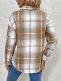 Plaid Collared Neck Half Zip Long Sleeve Top - PD SECRET REALM