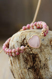 Rose Quartz Heart Beaded Bracelet - PD SECRET REALM