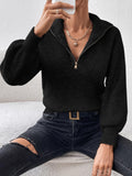 Honey Half Zip Dropped Shoulder Sweater - PD SECRET REALM