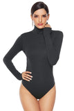 Ribbed Turtleneck Long Sleeve Bodysuit - PD SECRET REALM