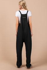 Full Size V-Neck Wide Strap Overalls with Pockets