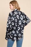 BOMBOM Animal Print Button Up Knit Shacket - PD SECRET REALM