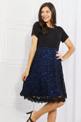 Yelete Full Size Contrasting Lace Midi Dress - PD SECRET REALM