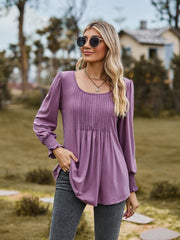 Puff Sleeve Pleated Blouse - PD SECRET REALM