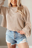 Round Neck Drop Shoulder Long Sleeve Top - PD SECRET REALM