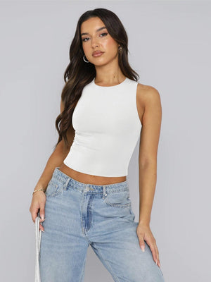 Round Neck Cropped Tank - PD SECRET REALM