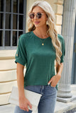 Round Neck Buttoned Short Sleeve T-Shirt - PD SECRET REALM