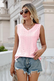 Eyelet V-Neck Tank - PD SECRET REALM