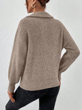 Honey Half Zip Dropped Shoulder Sweater - PD SECRET REALM