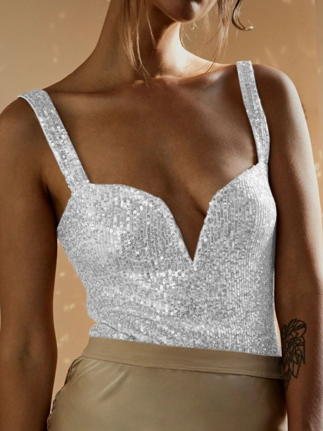 Sequin Wide Strap Bodysuit