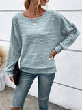 Full Size Round Neck Long Sleeve Top - PD SECRET REALM