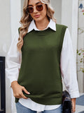 Buttoned Round Neck Sweater Vest - PD SECRET REALM