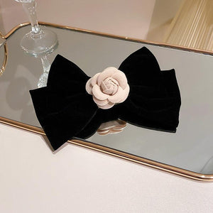 Rose Trim Bow Hair Clip - PD SECRET REALM