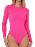 Round Neck Long Sleeve Bodysuit - PD SECRET REALM