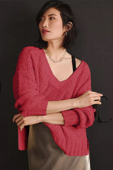 V-Neck Dropped Shoulder Sweater