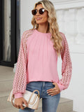 Round Neck Lace Long Sleeve Top - PD SECRET REALM