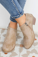 Philippine Gray Suede Ankle Boots