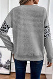 Leopard Round Neck Long Sleeve Sweatshirt - PD SECRET REALM