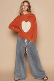 Cable-Knit Peace Patch Dropped Shoulder Sweater - PD SECRET REALM