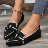 Bow Contrast Trim Point Toe Loafers - PD SECRET REALM