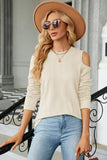 Round Neck Cold Shoulder T-Shirt - PD SECRET REALM