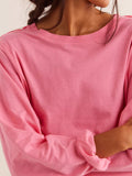 Round Neck Long Sleeve Cropped T-Shirt - PD SECRET REALM